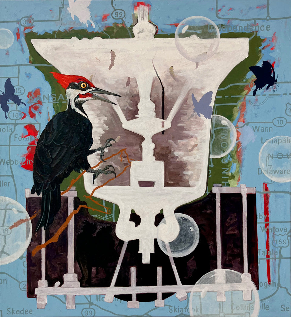 Norman Akers, 'Seeing Through the Myth,' 50” x 46.5”, oil on canvas, 2025. Photo by Norman Akers.