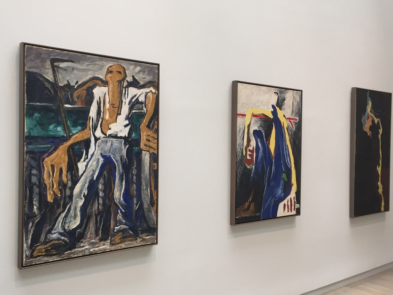 Clyfford Still Museum wall with three paintings