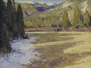 Josh Elliott, Spring Shadows, Oil on panel, 9