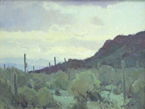 Josh Elliott, Picacho Sunrise, Oil on panel, 9