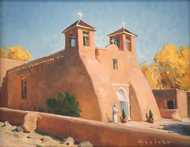 Josh Elliott, Autumn, Ranchos de Taos, Oil on Panel, 11