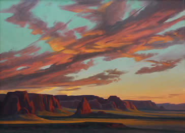 Ed Mell, Ward Terrace Sunset, Oil on Linen, 20