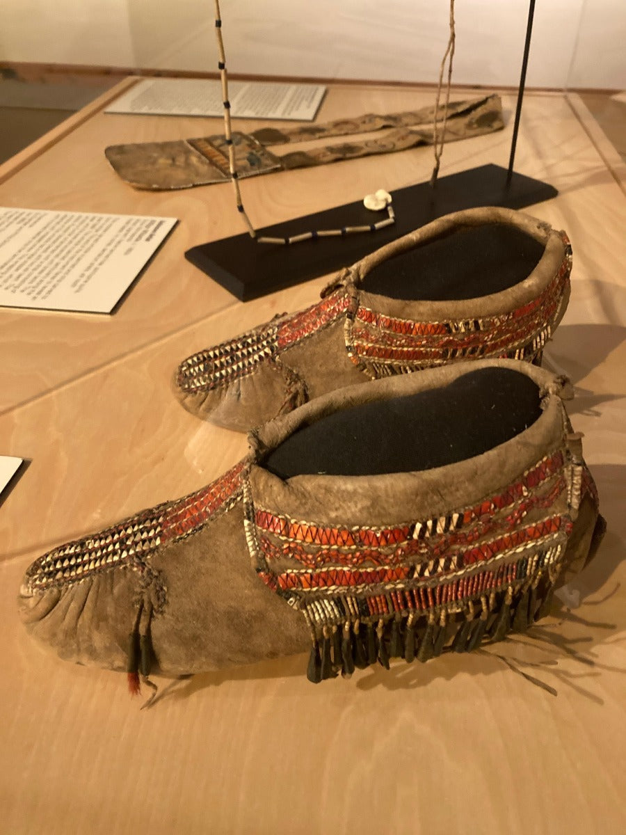 Quilled moccasins circa 1725 on view at Western Spirit Scottsdale's Museum of the West