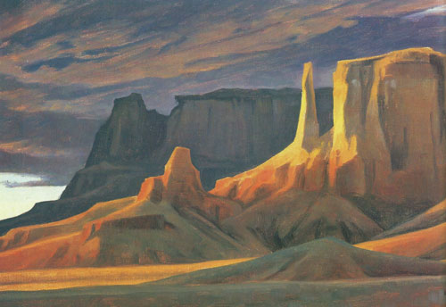 Ed Mell, Yellow Mesa, oil, 10