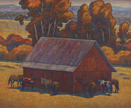 Howard Post, Eight in the Shade, oil, 36