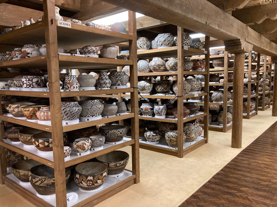 School for Advanced Research pottery vault rows photo by Chadd Scott