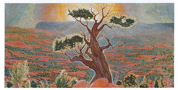 Shonto Begay, Black Mesa Sunrise, acrylic on canvas, 24