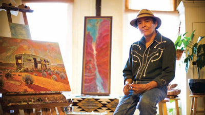 Shonto Begay's paintings reflect his beautiful heritage and the harsh realities associated with being a Navajo.