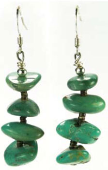 Turquoise Stacked Nugget Earrings