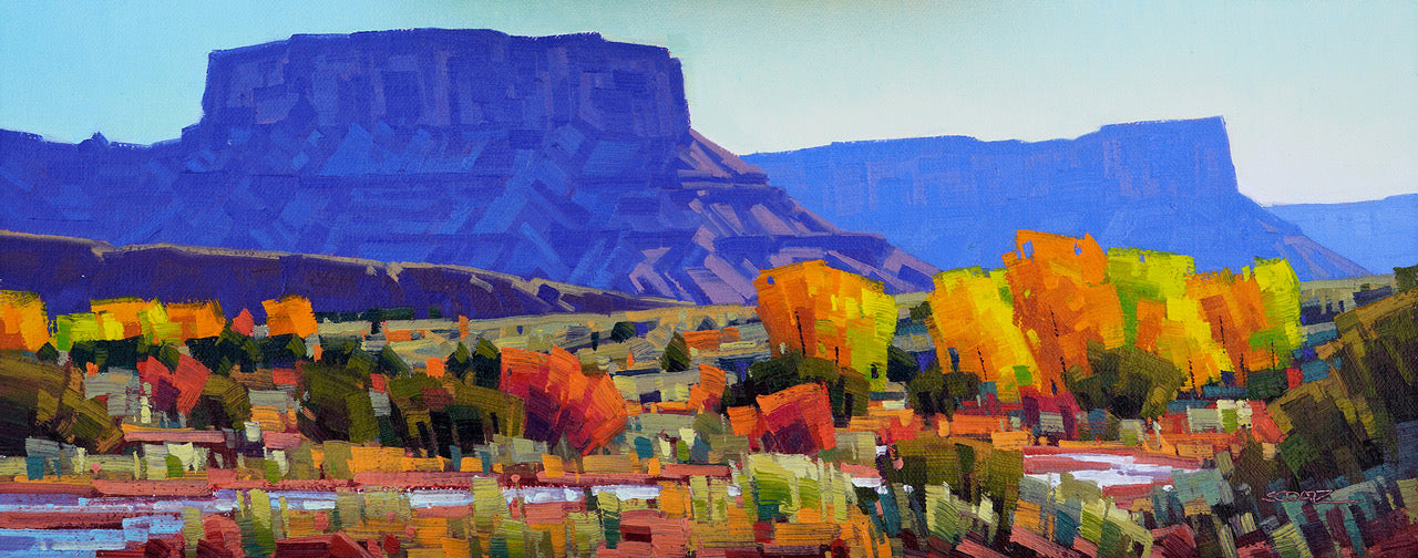 Stephen C. Datz - Colorful Country, Oil, 6" x 15"