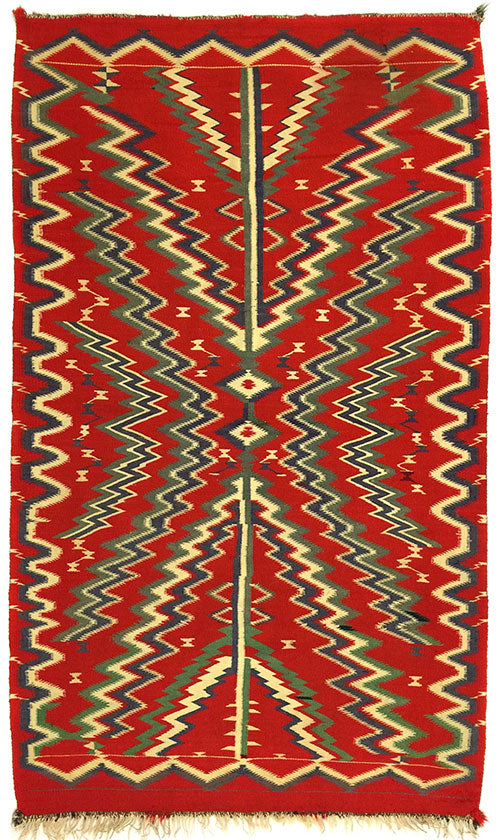 Navajo Germantown blanket, ca. 1900, 79-1/2" x 50"