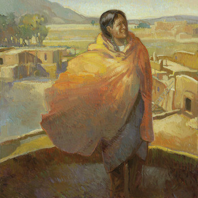 Francis Livingston, Taos Sentinel, Oil on Panel, 36" x 36" 