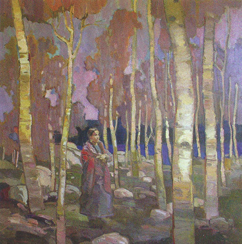 Francis Livingston, Twilight, oil on panel, 16"x12"