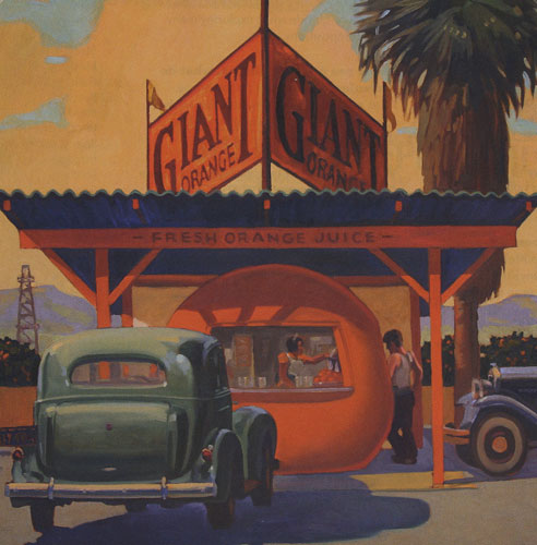 Dennis Ziemienski, Giant Orange, oil, 36"x36"