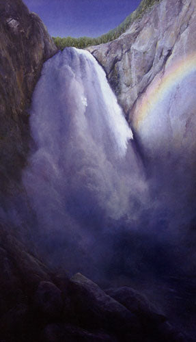 P.A. Nisbet, Lower Falls of the Yellowstone, oil on canvas, 48"x30"