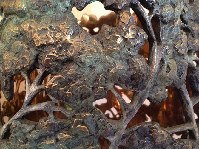 Carol Alleman, Voice of Wisdom close-up, 2016, Bronze