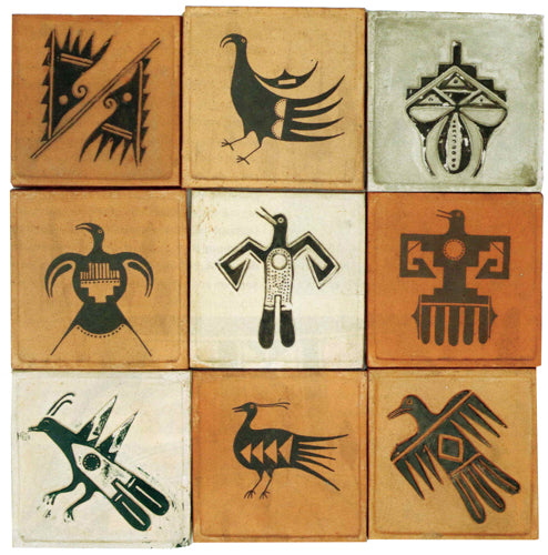 Nine tiles by Awa Tsireh (San Ildefonso)