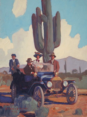 Dennis Ziemienski, Arizona Sunday Drive, Oil on board, 16 x 12 inches