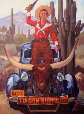 Dennis Ziemienski, Tucson Rodeo, Oil on Canvas, 48 x 36 inches