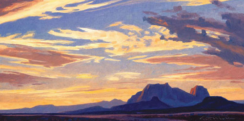 Ed Mell, Saddle Mountain, Oil on Linen Board, 8