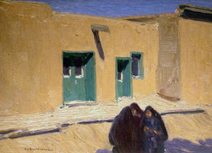 Ernest Blumenschein, Las Tres Mujeres, Oil on Board, 9" x 12" 