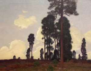 Ernest Martin Hennings, Towering Pine, Circa 1915, Oil on Canvas, 25" x 30"