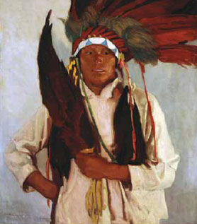 Ernest L. Blumenschein, Eagle Fan, 1915 Oil on Canvas, Denver Art Museum, William Sr. and Dorothy Harmsen Collection
