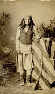 Ben Wittick (1845-1903) Mangas, Chief of Warm Springs Apaches, c. 1890, 7.25" x 4.25"