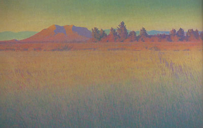 Glenn Renell, Rancho con Arboles, oil, 36 x 58