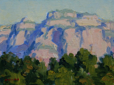 Gregory Hull, Morning Cliffs, Oil on Canvas, Board, 6" x 8"