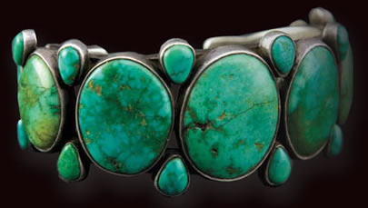 Navajo Turquoise and Silver Bracelet, c. 1910