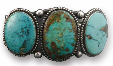 Navajo Turquoise and Silver Bracelet, c. 1920