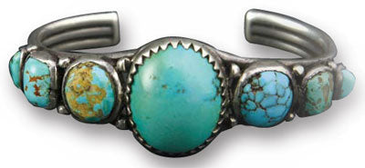 Navajo Turquoise and Silver Bracelet, c. 1920