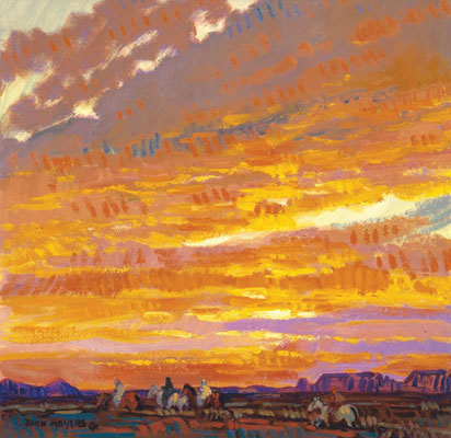 John Moyers, Into the Sunset, Oil, 16" x 16"