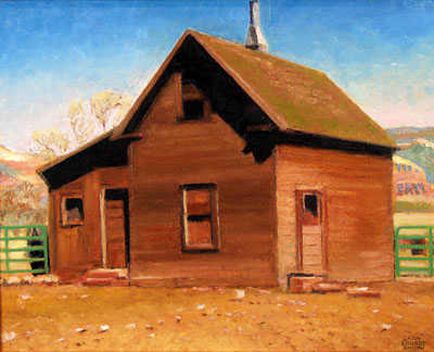 Gary Ernest Smith, Pioneer Home, Oil on Canvas, 16" x 20"