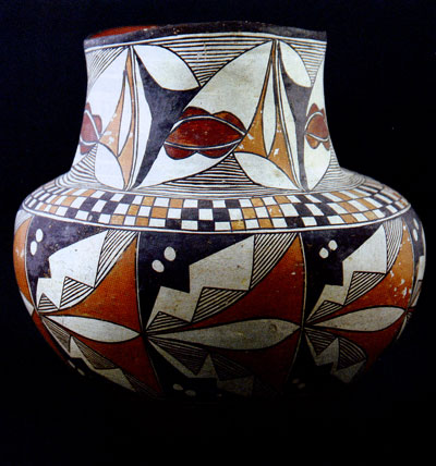 Four Color Acoma with checkerboard pattern, circa 1890