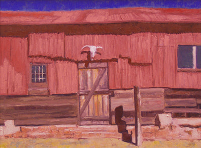 Gary Ernest Smith, Red Tin Barn, Oil on Canvas, 18" x 24"