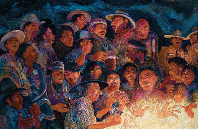 Shonto Begay, Second Night Glow, Acrylic on Canvas, 52