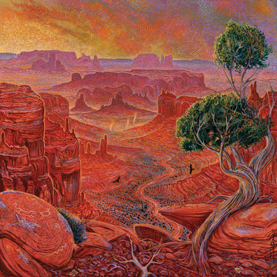 Shonto Begay, Monument Symphony, Acrylic on Canvas, 48