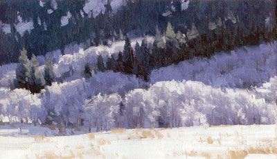 Stephen C. Datz, Frosted, oil, 6 x 15 (cropped image)