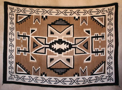 Navajo Two Grey Hills Rug by Mattie Nakii Tsosi, circa 1940, 93.5" x 65.5"