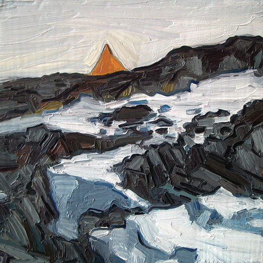 James Woodside, Tent at Old Palmer (From Shore), Oil on Panel, 8