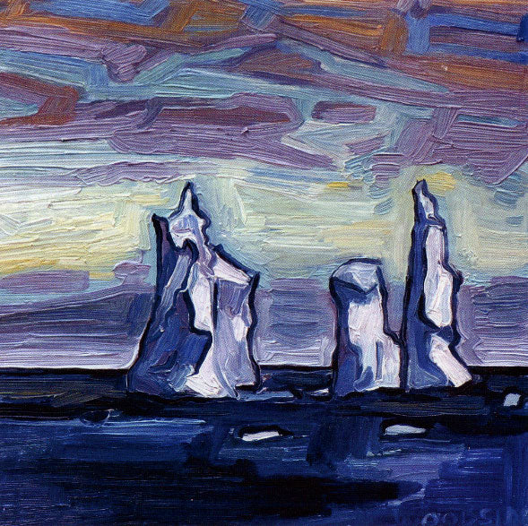 James Woodside, Pinnacle Icebergs, Oil on Panel, 8