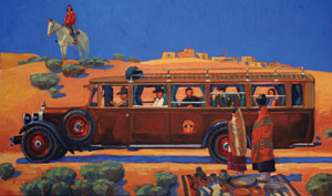 Dennis Ziemienski, Harvey Car, Oil on Canvas 24" x 40"