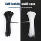 100PCS/bag Self-locking plastic nylon tie black Zip strap nylon cable tie set 2.5*200 fastening ring industrial home tool