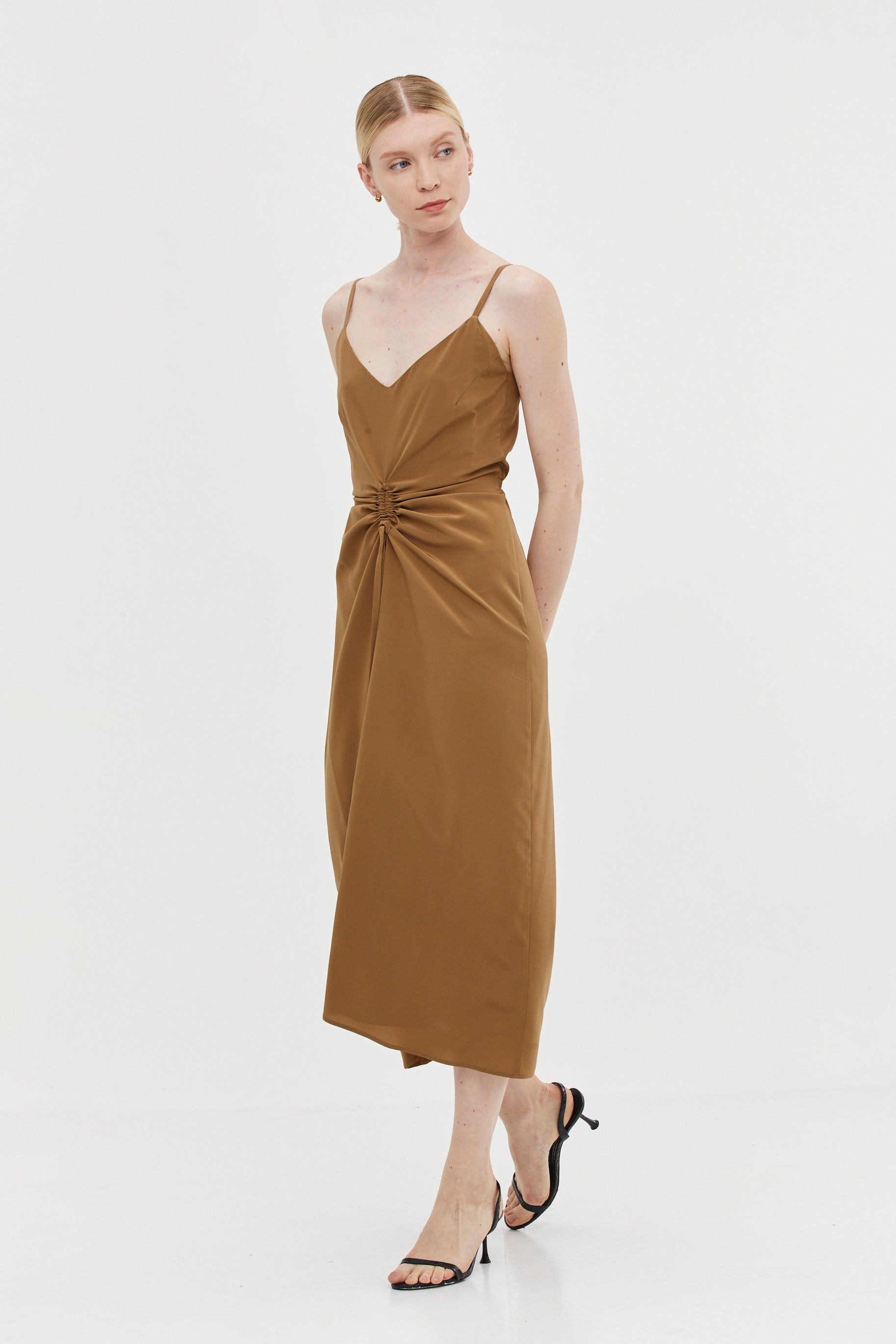 Nina Summer Silk Dress Bronze