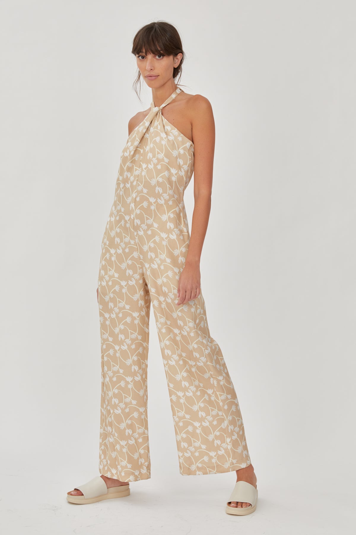 Beige Print Charlotte Jumpsuit