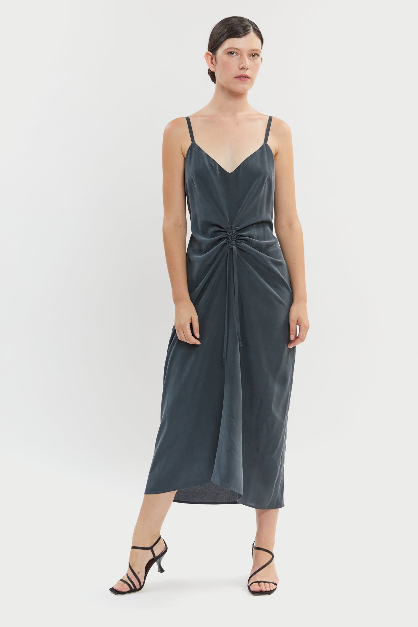 Nina Silk Slip Dress Black