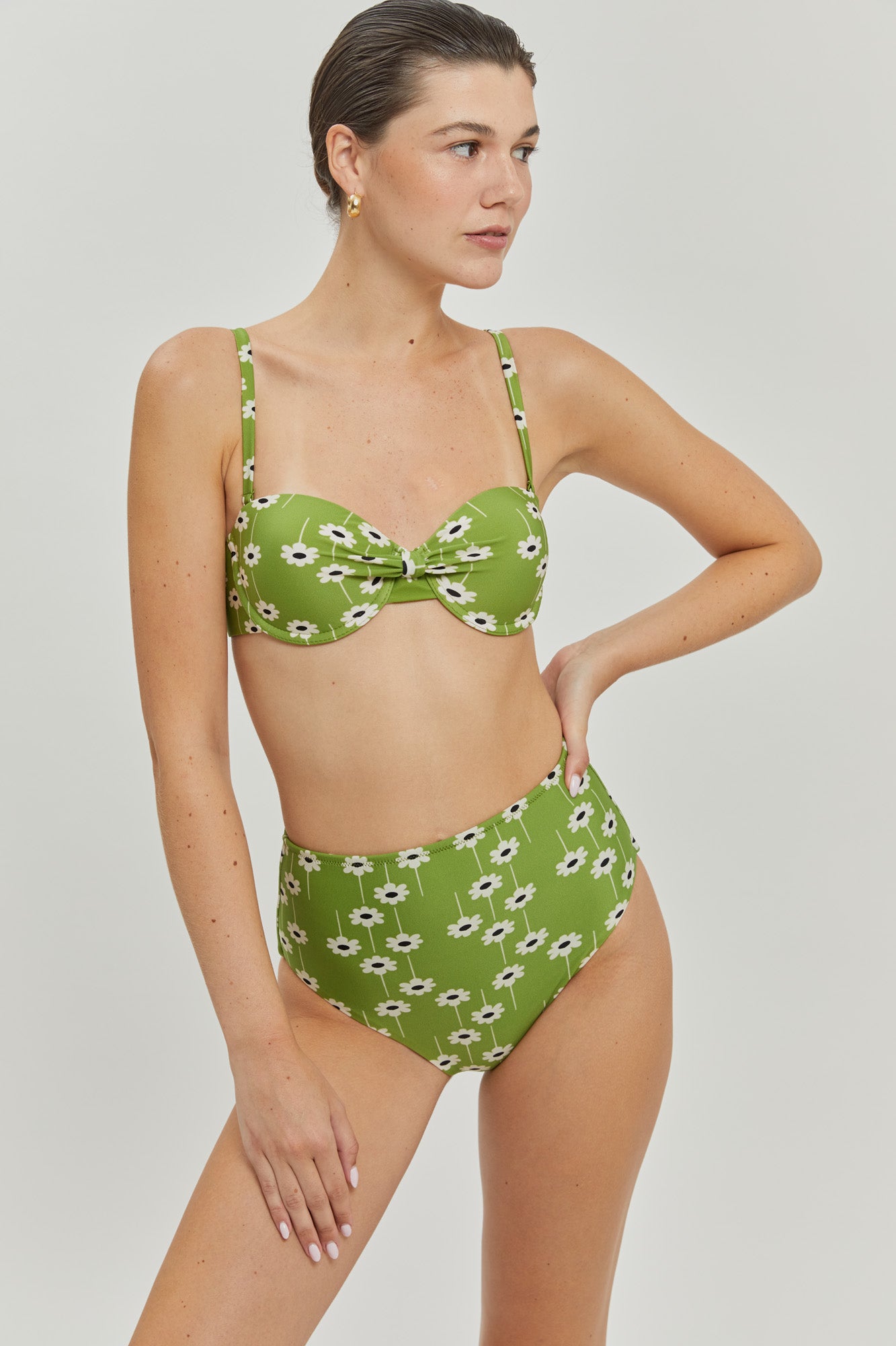 Green Print Karly Bikini bottom