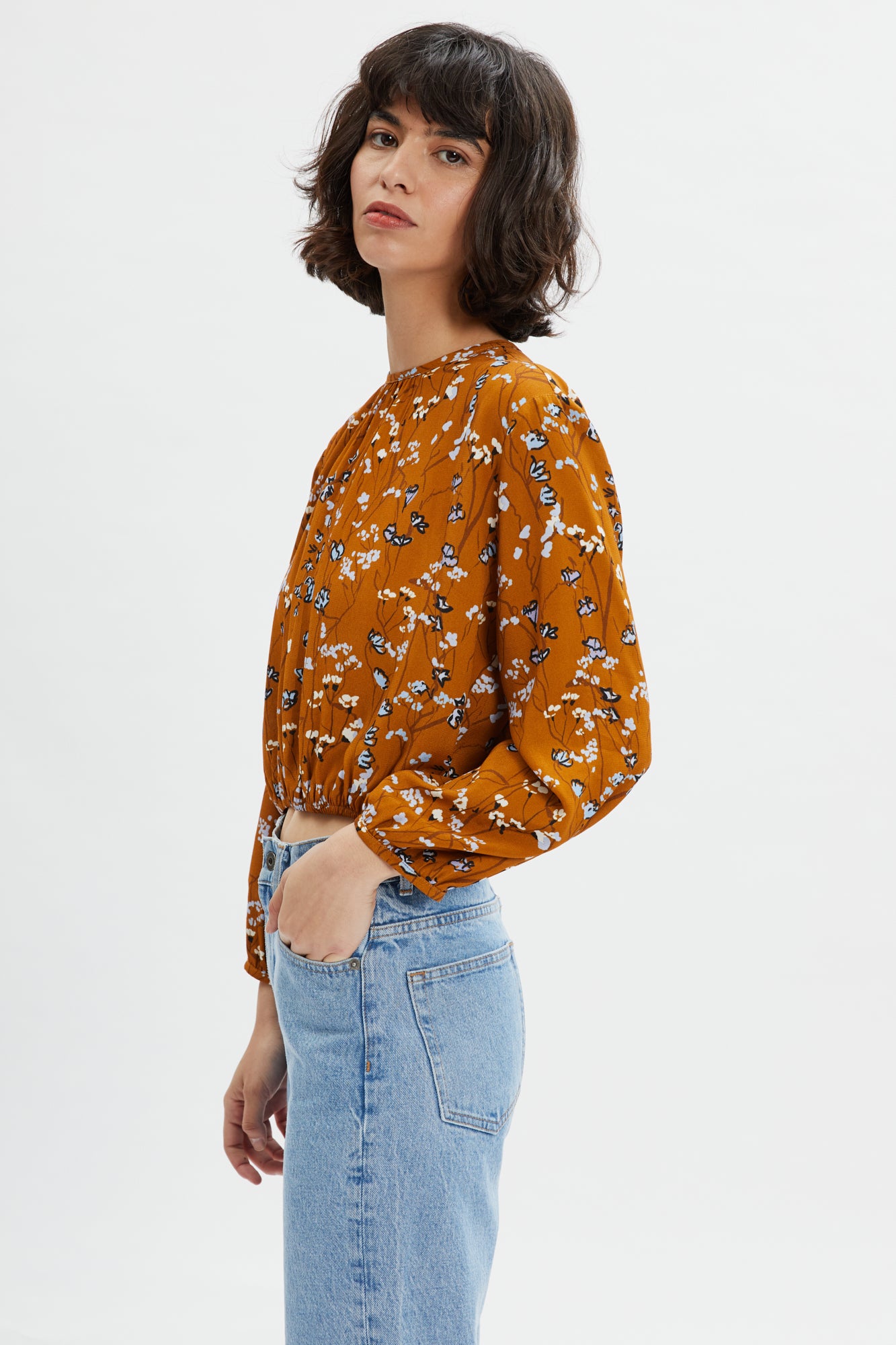 Daisy Blouse Caramel Floral